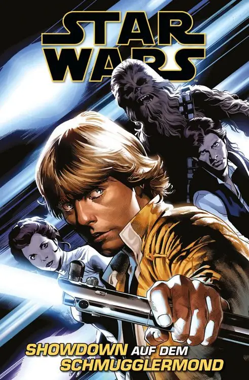 Auf dem Cover des zweiten Star Wars Band ist Luke Skywalker, Chewbacca, Leia und Han solo zu sehen.