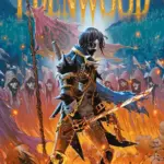Auf dem Cover des Edenwood Comics ist ein Mann mit einem blutigen Säbel in der Hand zu sehen, gekleidet in einer viktorianischen Uniform. Der Untergrund steht in Flammen und im hintergrund sind weitere Personen zu sehen. Es sieht nach einer Schlacht aus.
