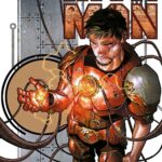 Auf dem Cover ist Tony Stark Iron Man zu sehen ohne Helm mit einer etwas provisorisch aussehenden Rüstung. Sein Gesichtsausdruck sieht wütend aus.
