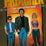 Auf dem Cover des ersten Preacher Bandes sind die drei Hauptfiguren Cassady, Jesse und tulip zu sehen. Von links nach rechts.